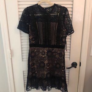 Aqua Black and Navy Lace Dress Sz Large NWT!